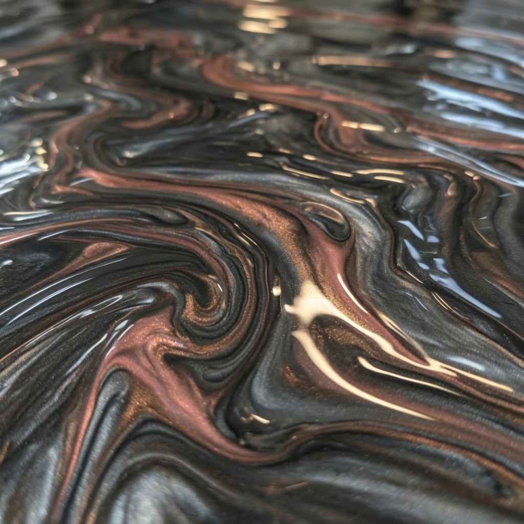 Copper and black metallic epoxy floor finish in Hinesville, GA