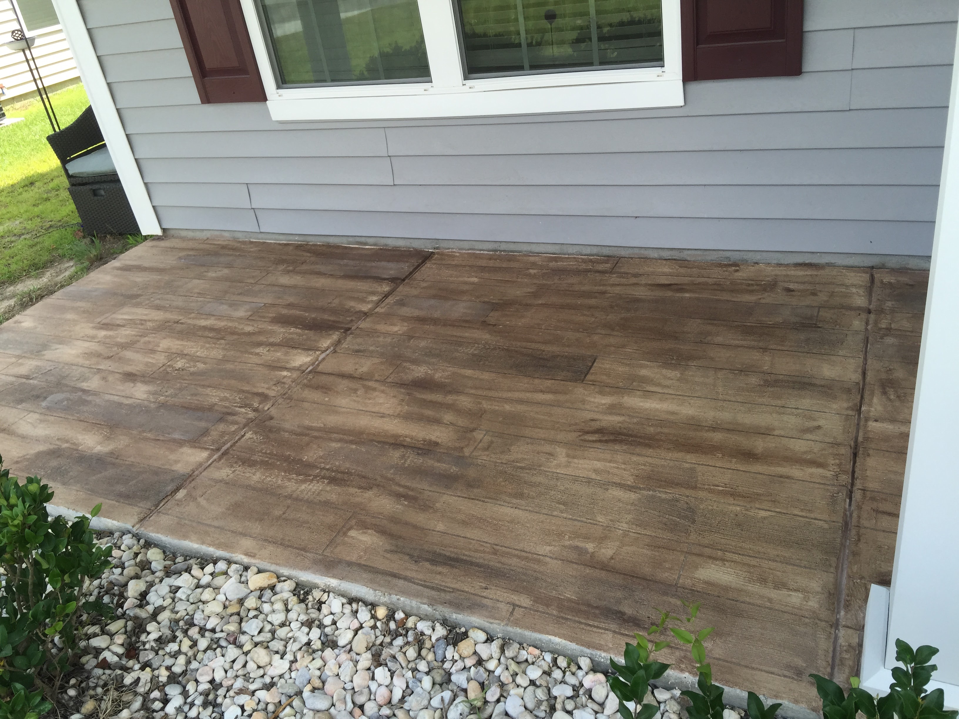 Wood plank concrete patio coating Hinesville GA